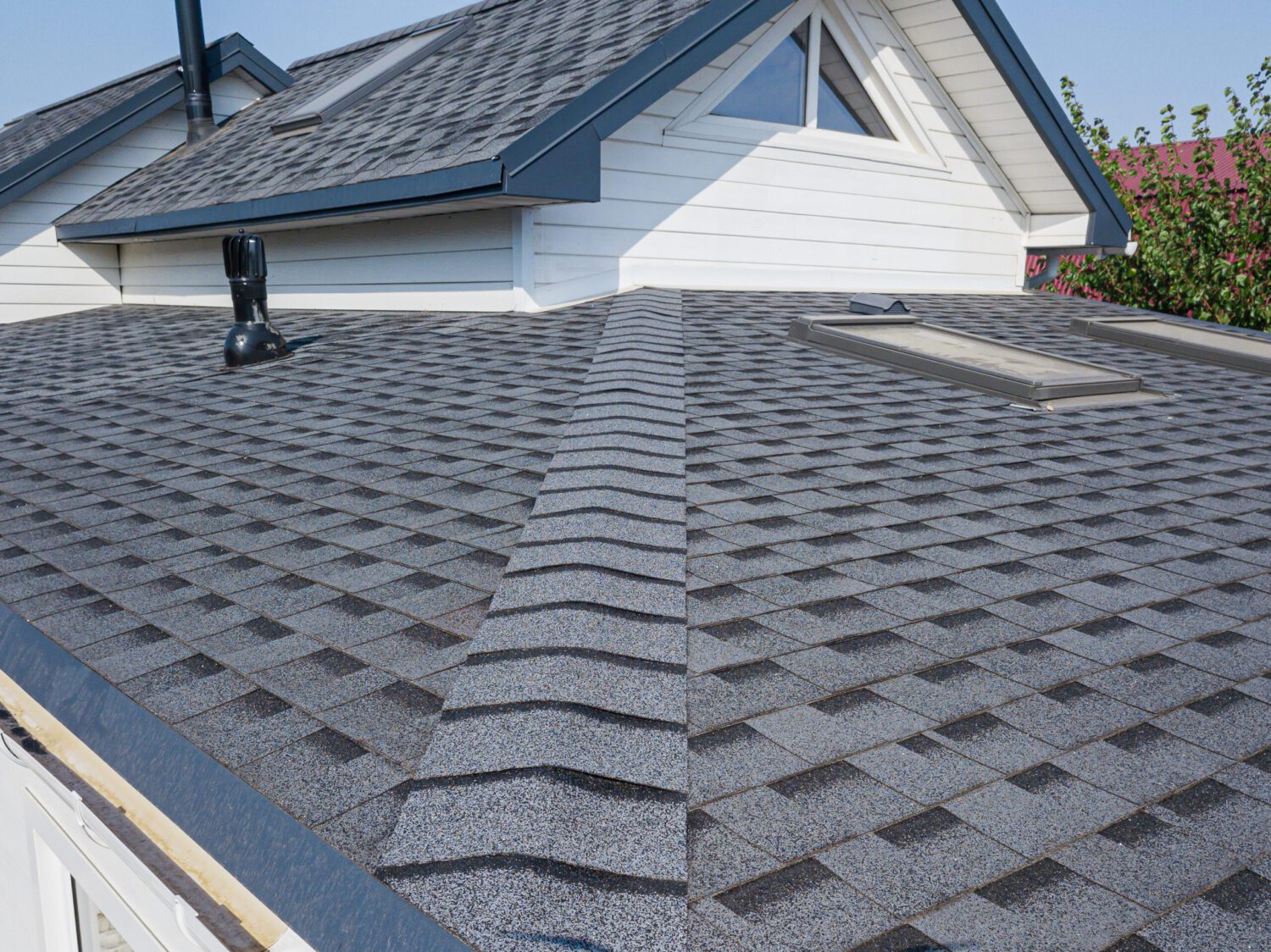 Shingles texture - close up view of asphalt roofing shingles